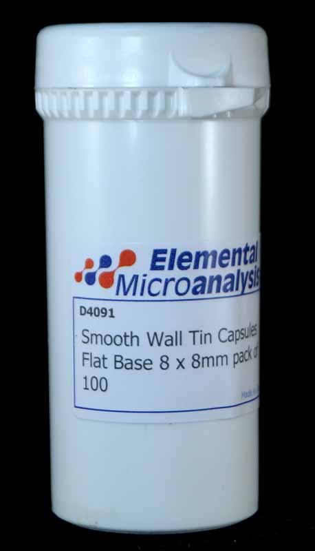 Smooth Wall Tin Capsules Flat Base 8 x 8mm pack of 100
